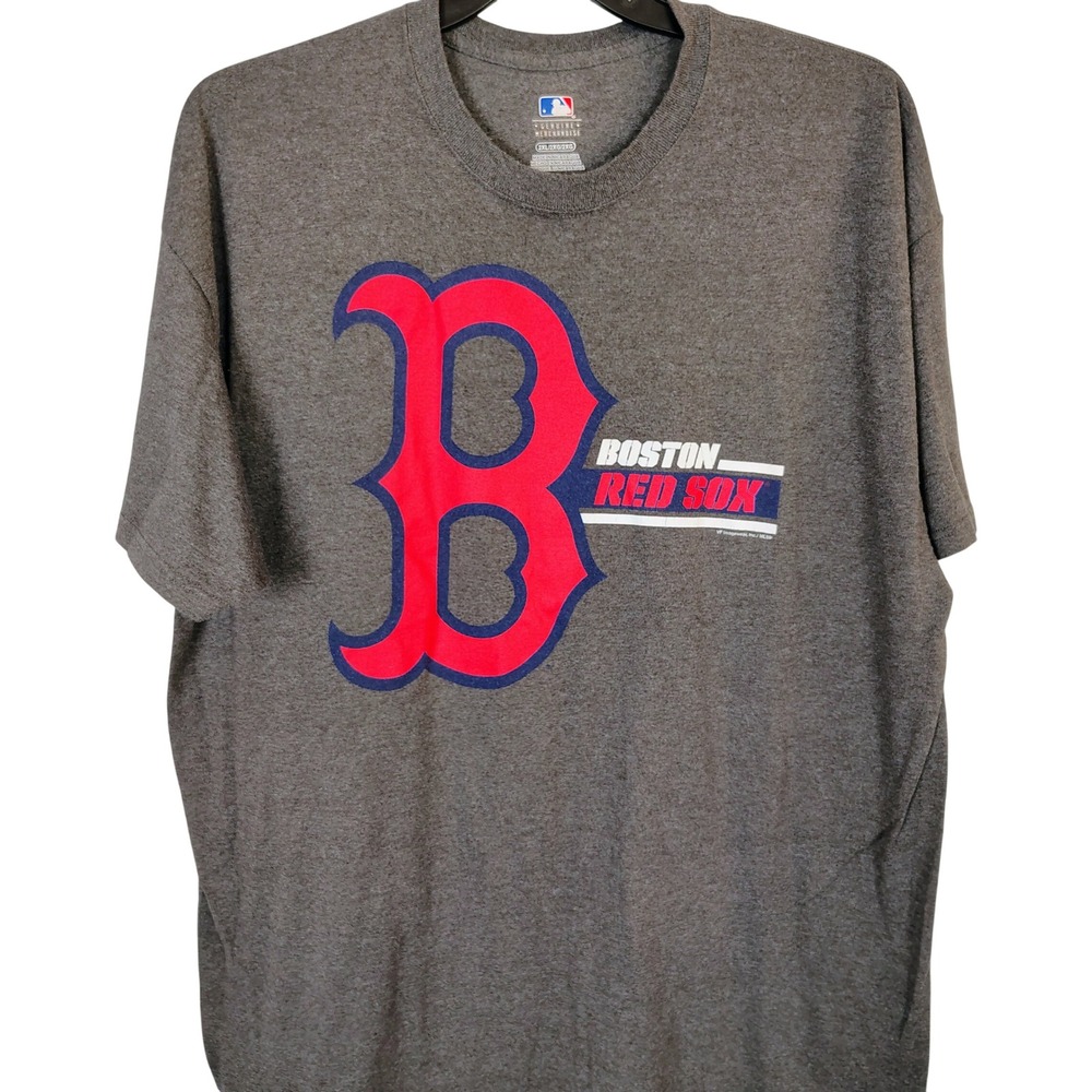MLB Boston Red Sox Graphic T-Shirt Mens 2XL‎ Charcoal Gray Short Sleeve Tee